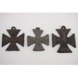 Three Great War anti-German mock Iron Cross medals