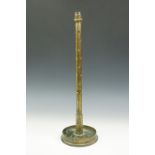 An artillery shell case detonator table lamp, 50 cm