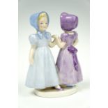 A Goebel figurine of two girls in bonnets, 13 cm