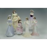 Six Coalport figurines including a bridesmaid 1992, the tallest 21 cm