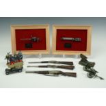 Plastic models of Great War aircraft guns, soldiers etc, together with die-cast toy artillery