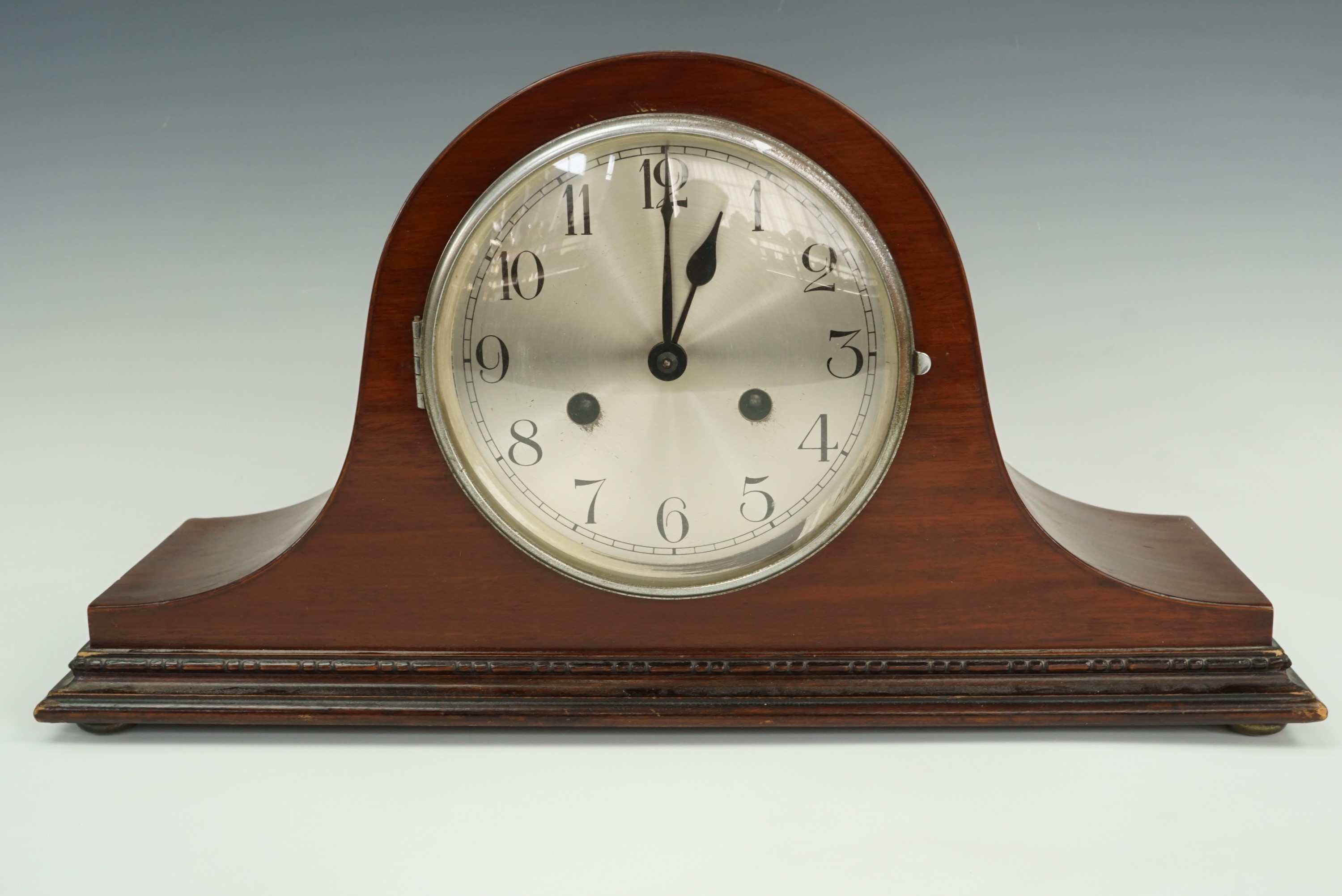 A Haller mahogany Napoleons hat mantle clock, 44 x 22 cm