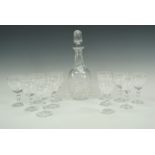 A Royal Brierley 'Elizabeth' decanter and glasses