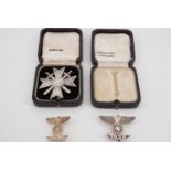Reproduction German Third Reich bars to the Iron Cross, together with a cased War Merit Cross and