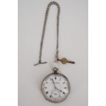 A Victorian Acme Lever silver pocket watch by H Samuel of Manchester, together with a silver fine