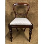 A Victorian mahogany balloon back dining chair