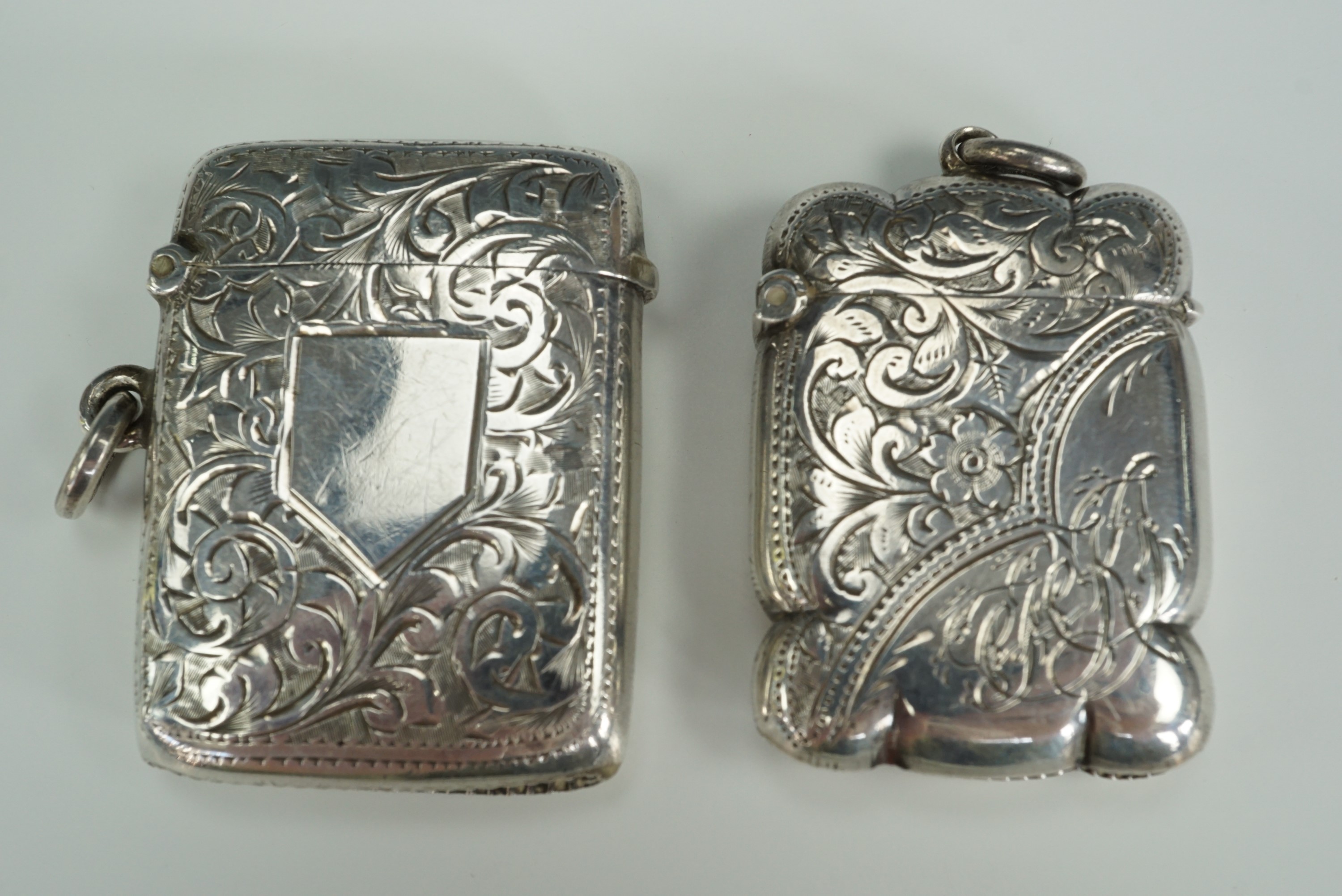 Late Victorian and Edwardian silver fob Vesta cases