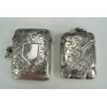 Late Victorian and Edwardian silver fob Vesta cases