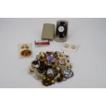 A quantity of vintage and contemporary costume jewellery including a Lorus wristwatch