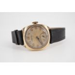 A 1940s gentleman's Vertex 9 ct gold wristwatch, 29 mm excluding crown, (a/f)