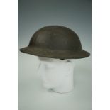 A Great War British Brodie helmet, (liner replaced)