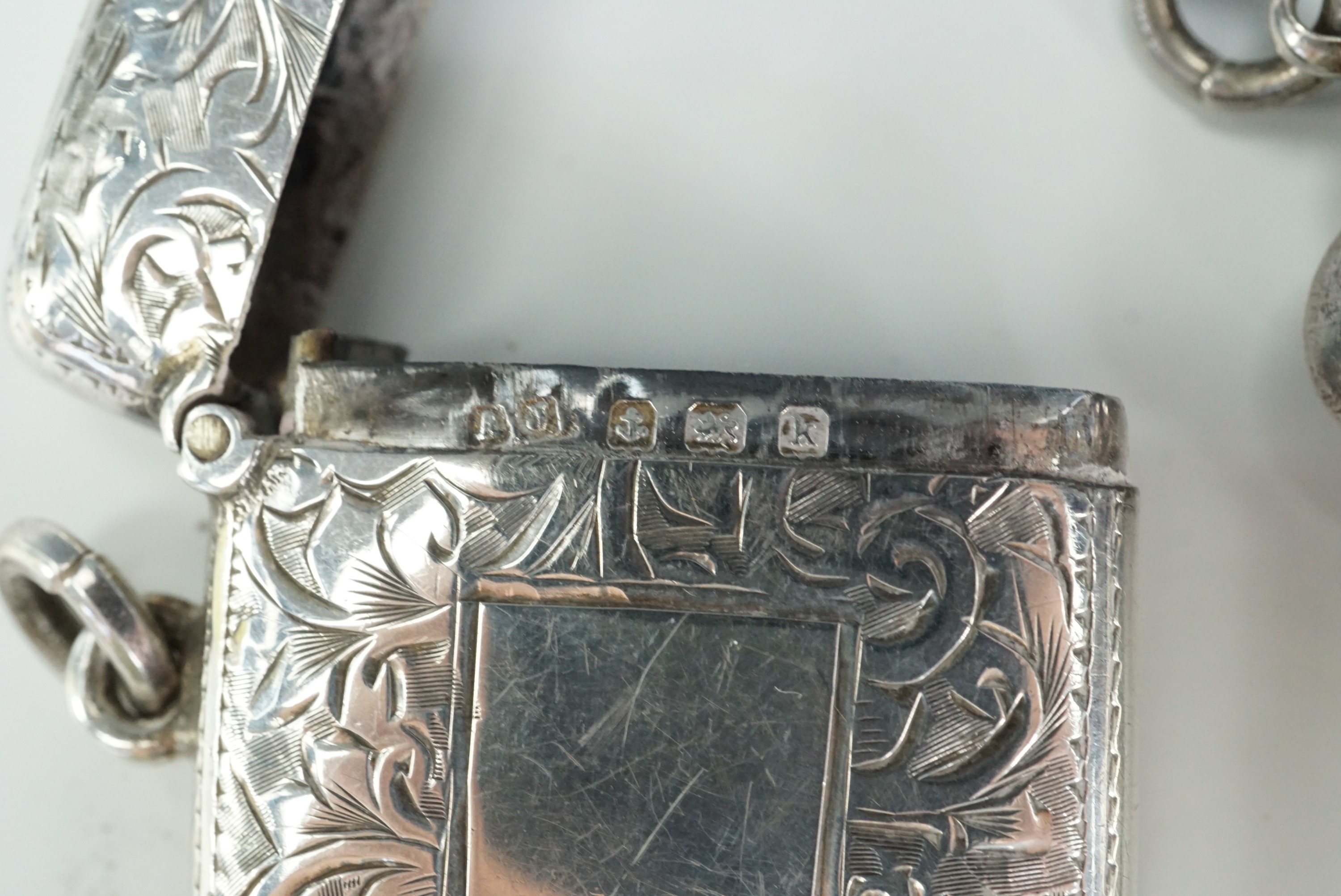 Late Victorian and Edwardian silver fob Vesta cases - Image 3 of 5