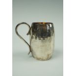 A miniature planished silver tankard, Dublin, 1992