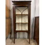 A George V slender mahogany display cabinet, 58 cm x 32 cm x 138 cm