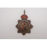 A Second World War National Fire Service enamelled sweetheart pendant, 25 mm