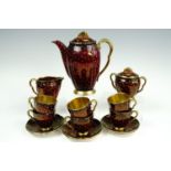 A Carton Ware 'Rouge Royale' coffee set