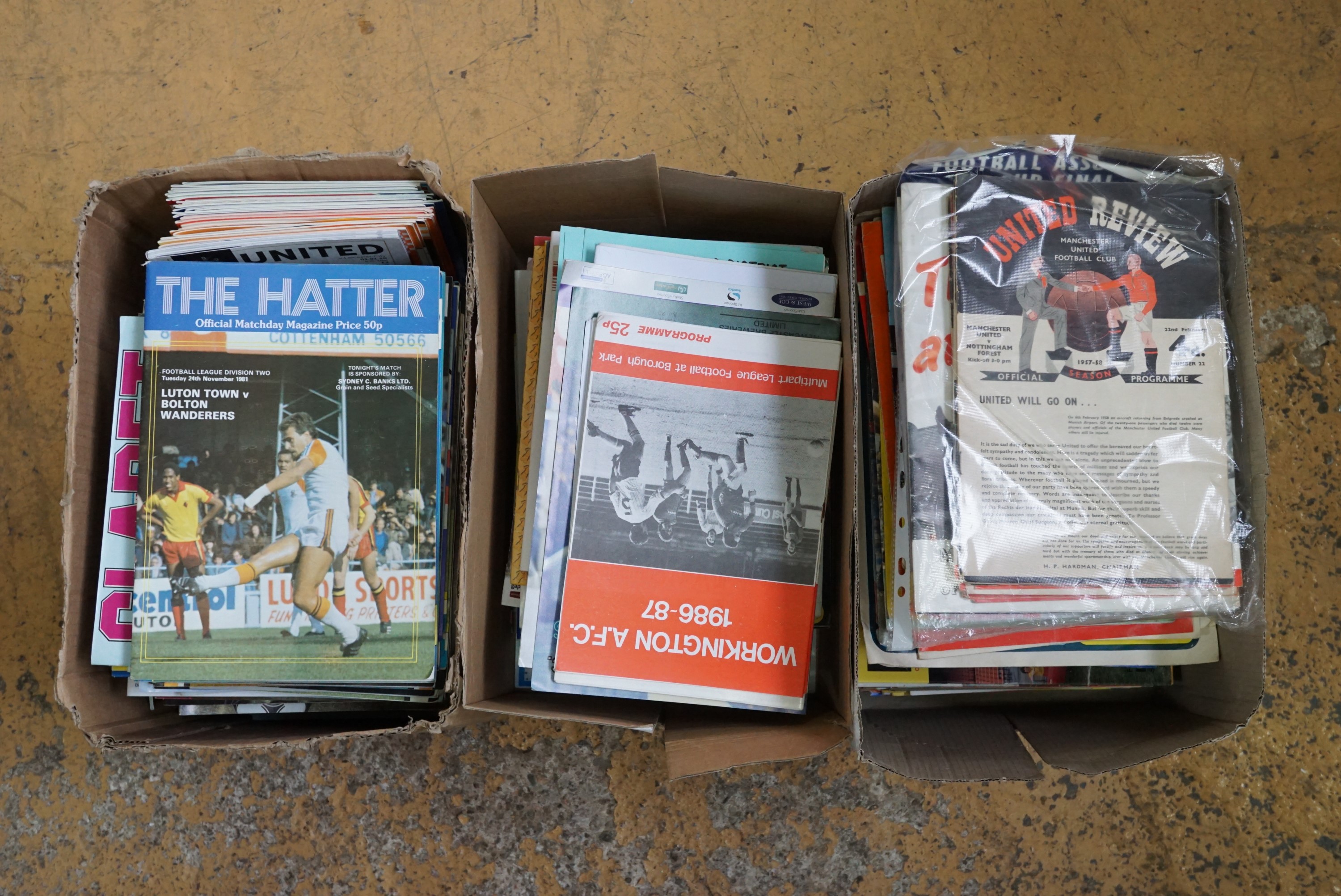 Three cartons of various football match day programmes - Image 2 of 2