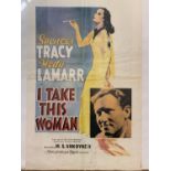 A period poster for the film 'I Take This Woman', 58 x 37 cm