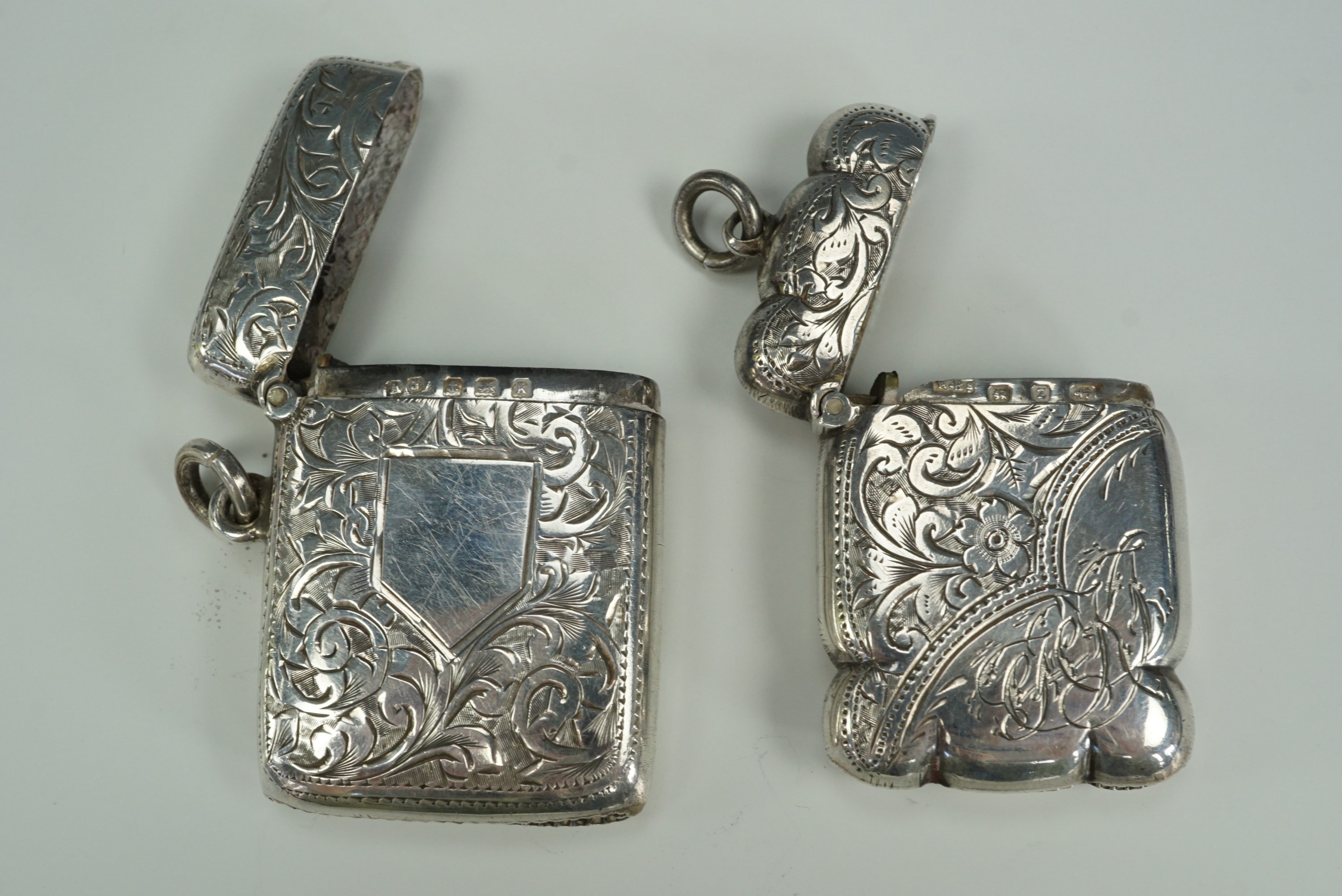 Late Victorian and Edwardian silver fob Vesta cases - Image 2 of 5