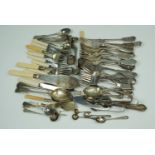 A Quantity of flatware including fish eaters , sugar tongs etc