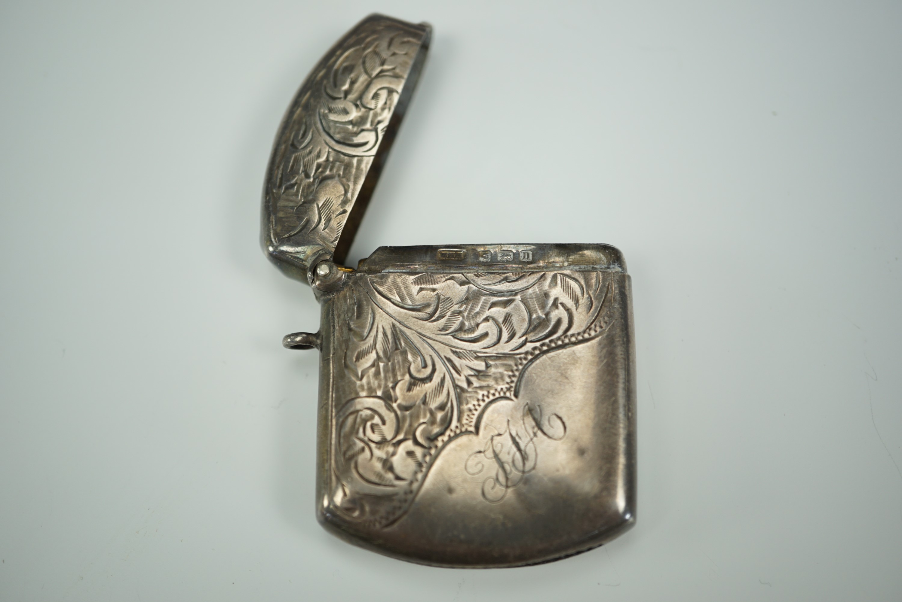 A silver monogrammed vesta case - Image 2 of 3