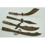 Four Great War trench art paper knives with rifle cartridge handles