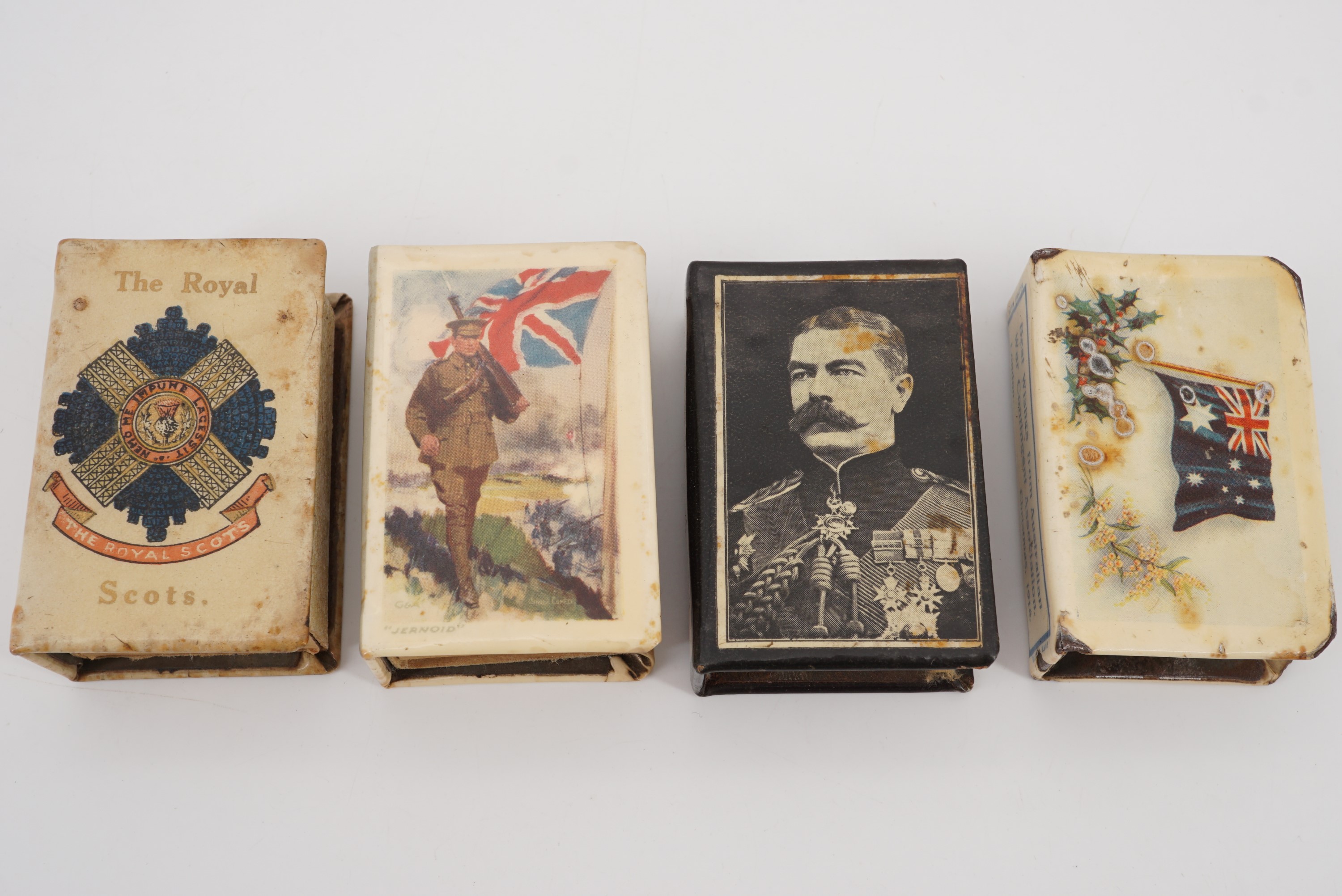 Four Great War Celluloid matchbox covers