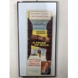 A framed period poster for the film 'A Prize of Gold', 90 x 36 cm