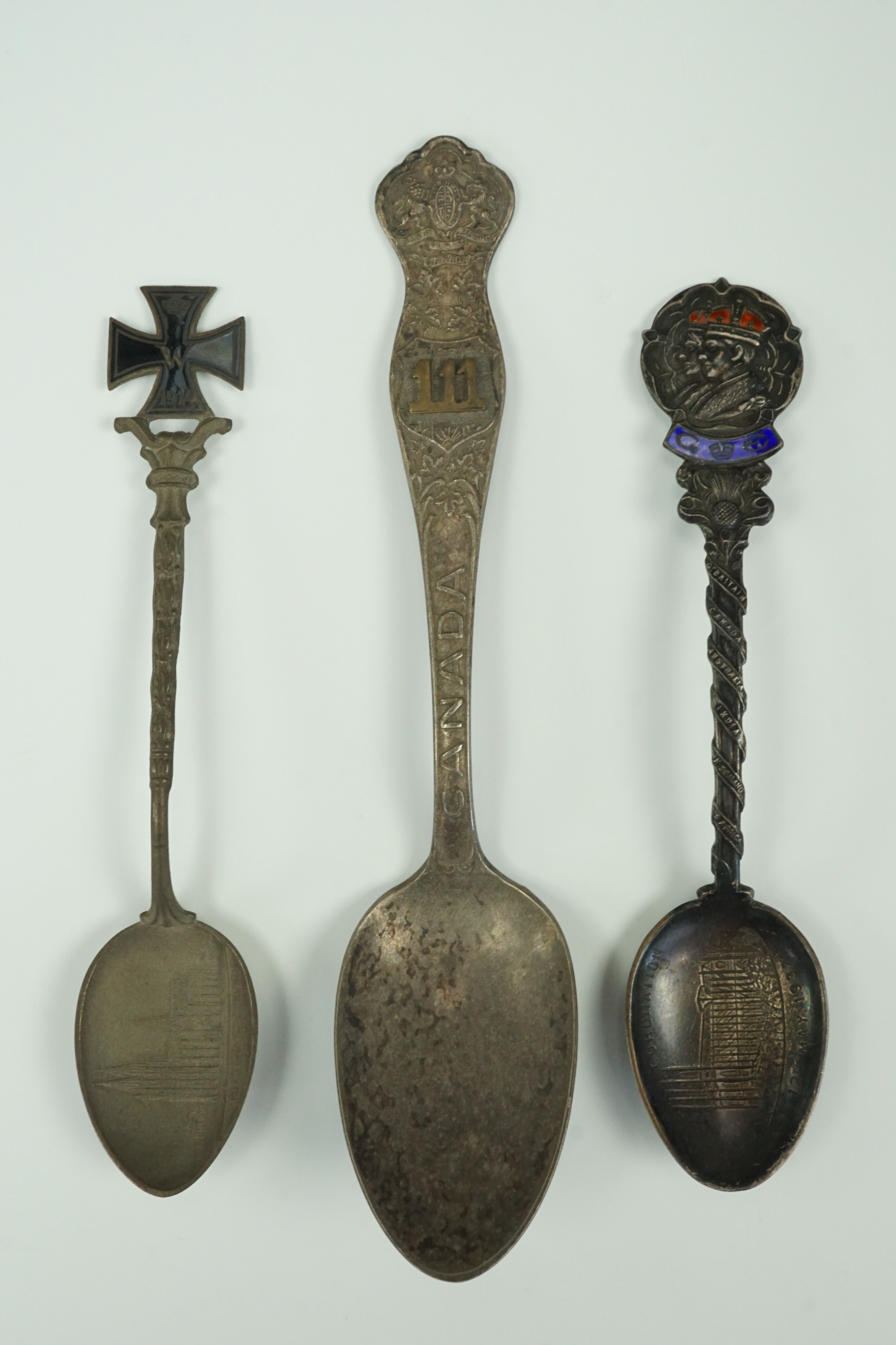 An Imperial German souvenir spoon having a terminal in the form of an Iron Cross, together with a - Image 2 of 4