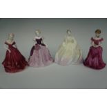 Four Coalport figurines, tallest 13 cm