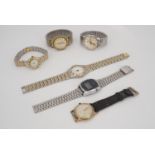 Sundry vintage watches including an early Timex digital watch