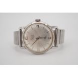 A Reni stainless steel wristwatch, circa 1960s, 31 mm, (running)