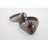 Two Great War trench art finger rings