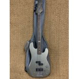 A Marlin 'Sidewinder' electric bass guitar, and guitar bag