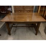 A quality traditionally crafted reproduction Westmorland style joined oak kitchen / dining table
