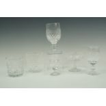 A large quantity of cut glass including whiskey tumblers etc