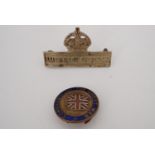 A Great War Imperial Service badge together with a "Comrades of the Great War" lapel badge