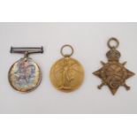A 1914-15 Star, British War and Victory medals to 4982 Pte C D Mackay, 14th London Regiment