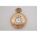 A Waltham rolled gold half hunter pocket watch, early 20th Century, (running)