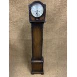 A George VI oak Grandmother clock, 135 cm