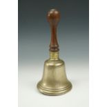 A late Victorian brass hand bell, 22 cm