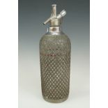 An early 20th century Sparklets Ltd of London glass soda siphon, 35 cm