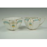 An early 20th century Shelley sugar bowl and cream jug, 6 cm