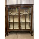 A George V astragal-glazed mahogany display cabinet, 107 cm x 33 cm x 132 cm