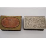 Two Great War personalised trench art matchbox covers