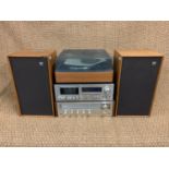 A Garrard Transcription AP76 record player, together with a Pioneer stereo cassette tape deck CT-