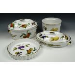 Four items of Royal Worcester 'Evesham' ware including two tureens and a flan dish