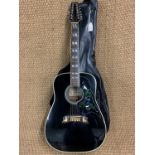 A Kimbara twelve string acoustic guitar