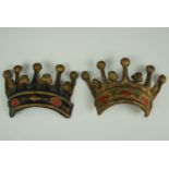 A pair of gilt cast lead armorial coronets, 19th Century, 14 cm x 11 cm