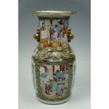 A late Quing Chinese famille rose vase, 36 cm
